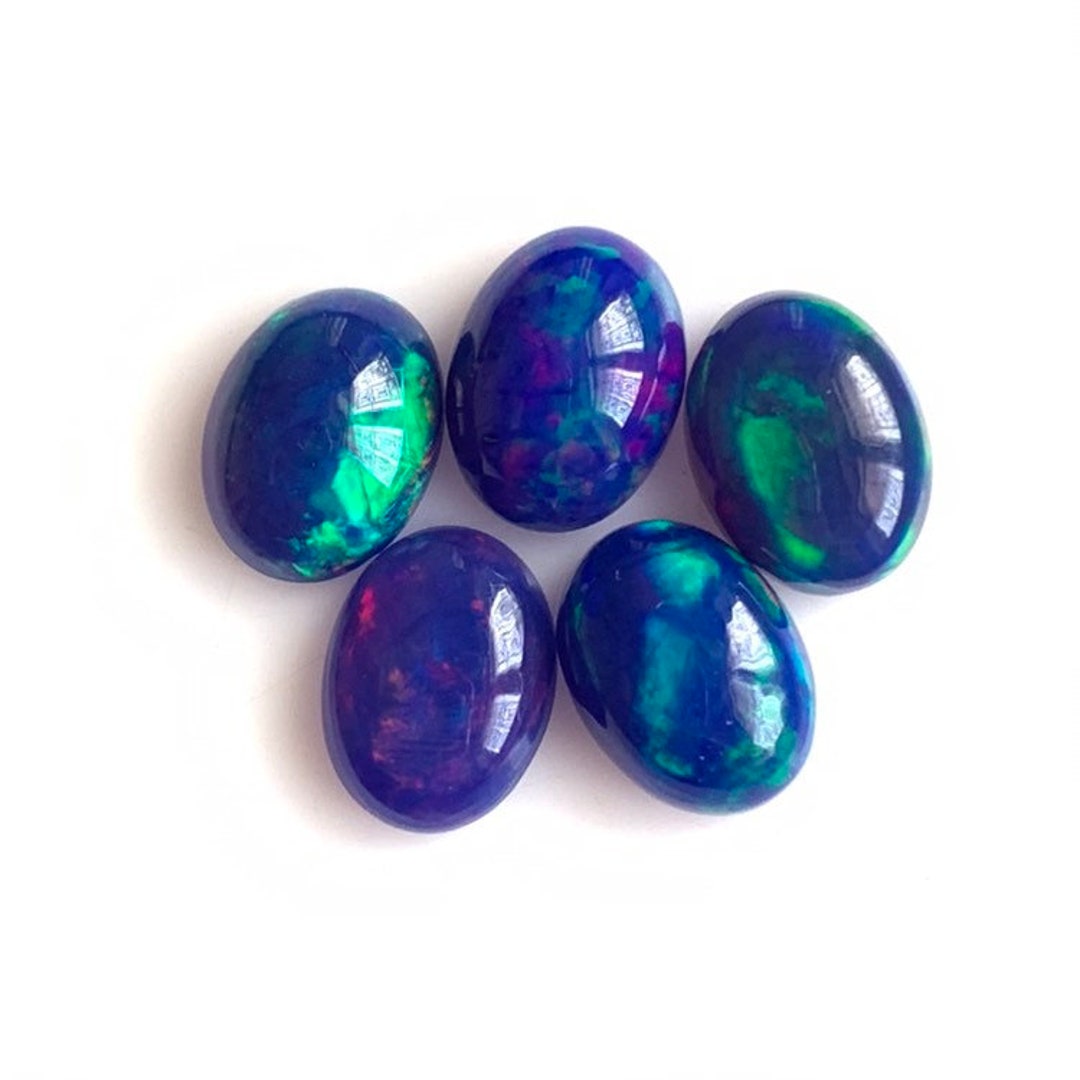 Blue Natural 11.29 Carat Opal Stone, Ethiopian Welo Cabochon Opal Gemstone,  Oval Shape Loose Cab Opal Gem for Making Jewelry, AAA Grade Opal 
