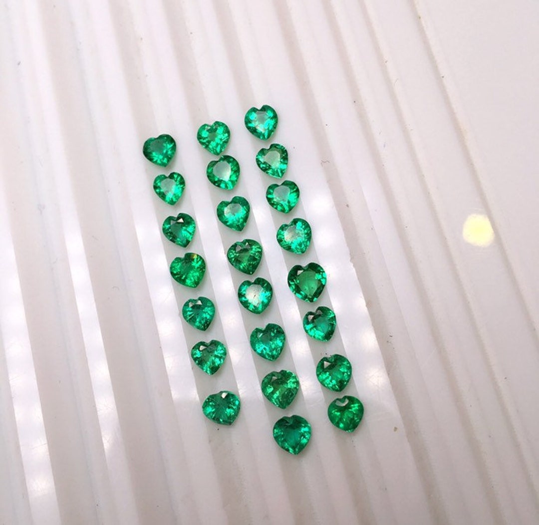 4mm Natural Emerald Heart Cut Top AAA Quality Loose Emerald Heart ...