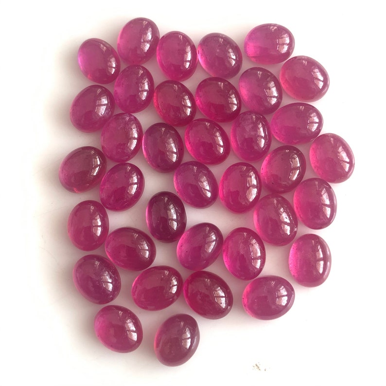 5 Pcs 7x9mm Natural Ruby Oval Cabochon Gemstone Loose Ruby Oval Cabochon Gemstone - shops Price Per Lot