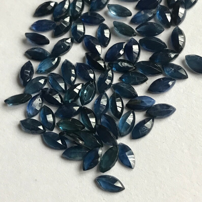 Price Per Lot 5 Pcs 3x6mm Natural Montana Sapphire Faceted Marquise Gemstone Loose Montana Sapphire Marquise Faceted