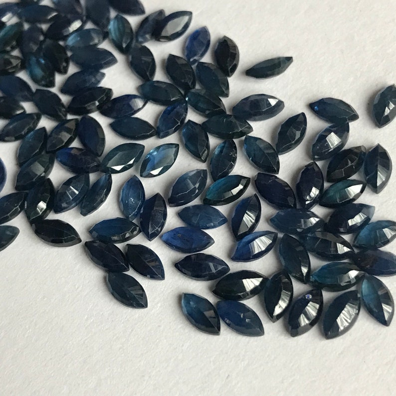 Price Per Lot 5 Pcs 3x6mm Natural Montana Sapphire Faceted Marquise Gemstone Loose Montana Sapphire Marquise Faceted