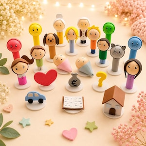 Systemic Family Constellations Therapy Handmade Dolls - Kit B - 22 pieces