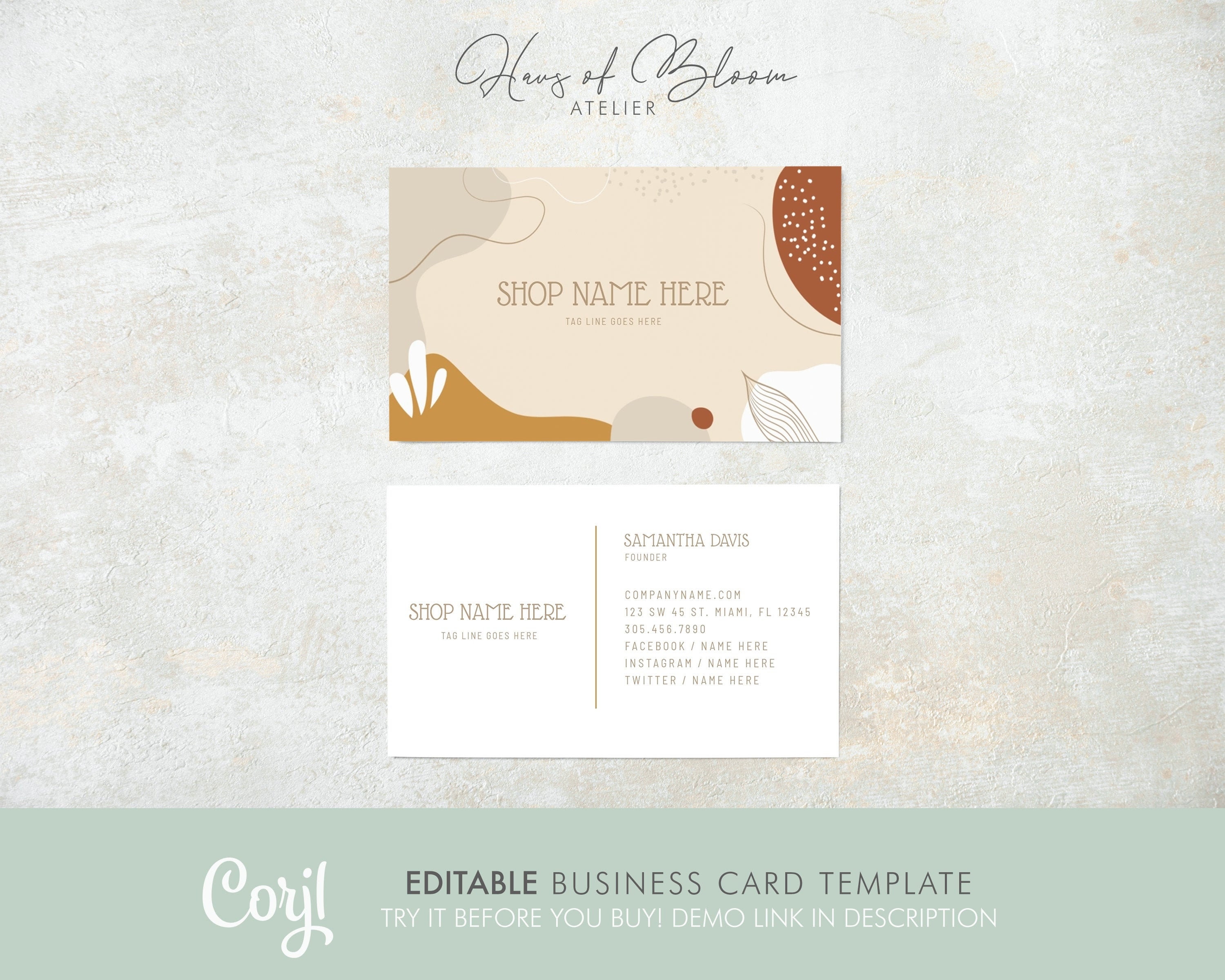 instagram tag on business card