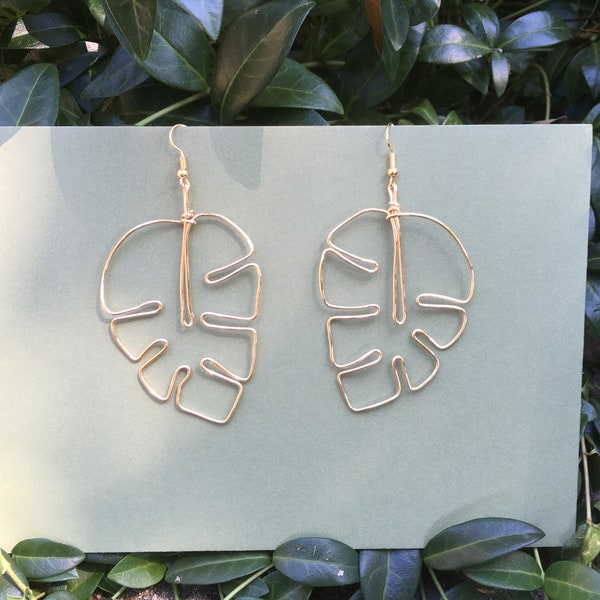 Wire Leaf Earrings Etsy