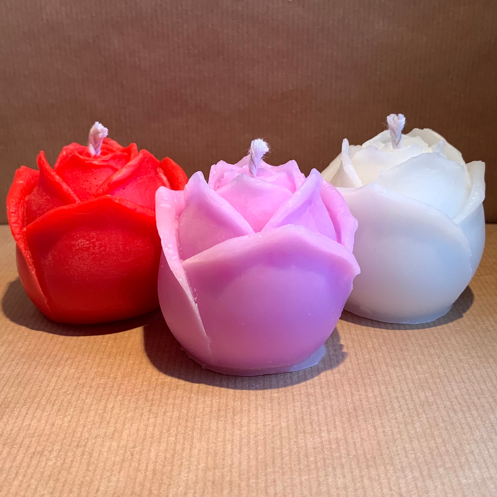 Scented Rose Shaped Candles. Set of 3. Variations Available. Etsy