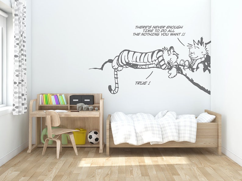 LARGE SIZES Calvin and Hobbes Wall Decal Decor Wallpaper Vinyl Etsy
