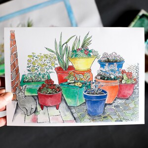Carte de vœux de jardin de plantes en pot - Anniversaire - Anniversaire - Célébration - Carte animal