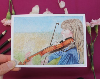 Violinist Greetings Card - Birthday - Anniversary - Celebration - Animal card