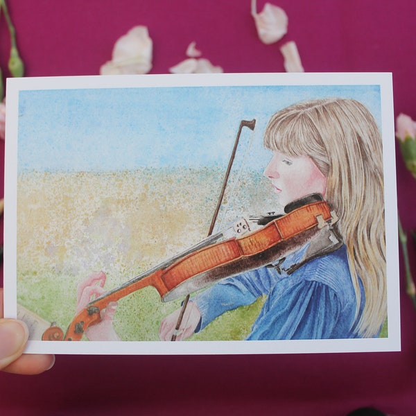 Violinist Greetings Card - Birthday - Anniversary - Celebration - Animal card