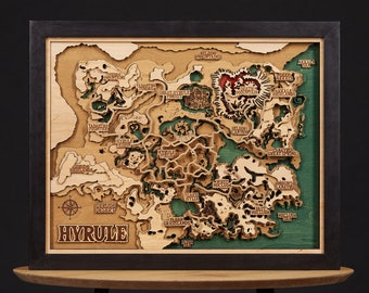 The Hyrule 3D Wooden Map