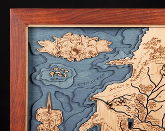 3D The Wheel Of Time Wooden Map