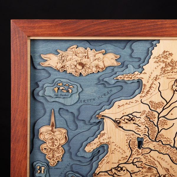 3D The Wheel Of Time Wooden Map