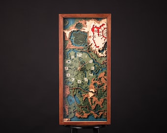 Hyrule 3D Holz Wanduhr
