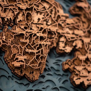 Machine Lands 3D Wooden Map