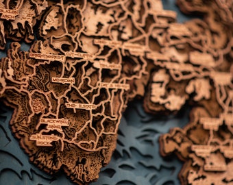 Machine Lands 3D Wooden Map