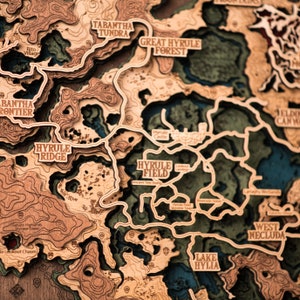 Carte d'Hyrule, carte d'Hyrule en bois 3D, carte TOTK