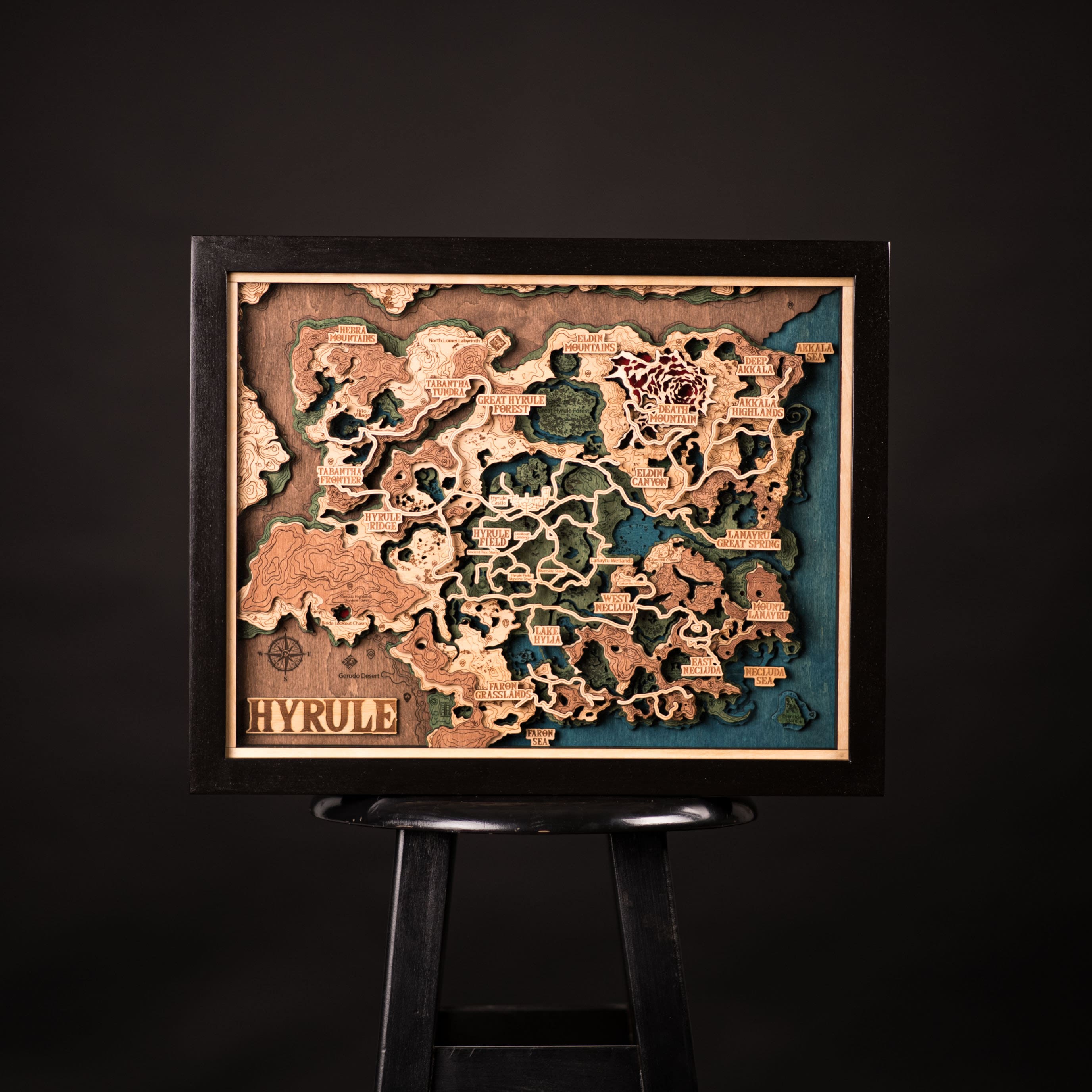 Great Gift for Him - Hyrule 3D Wood Map, Custom, Breath of the Wild Map ...