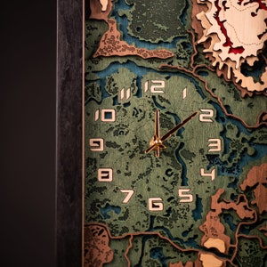Horloge murale 3D en bois Hyrule