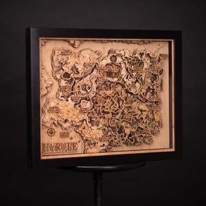 Carte en bois Hyrule 3D édition naturelle