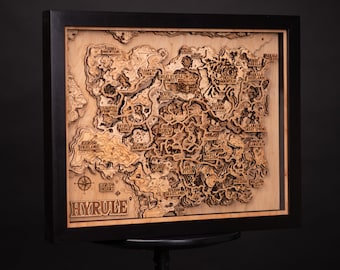 Hyrule 3D Wood Map Natural Edition