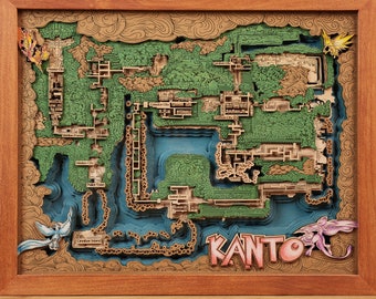 ポケモンマップ日本版プリント - 8x10インチ - ゲームポスター