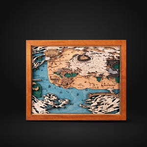 Mapa de madera 3D de Hydaelyn: regalo personalizado para el quinto aniversario. Regalos memorables para parejas en un aniversario de madera.