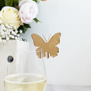 Charme De Boisson Papillon, Ètiquettes De Boissons Personnalisées, Carte De Lieu De Douche Nuptiale, Faveurs De Mariage De Luxe