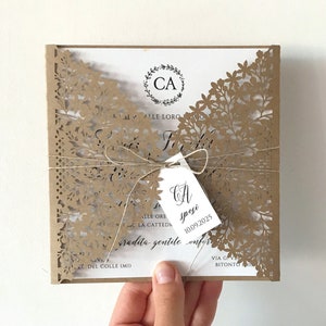 Eco Wedding Invitation Boho Invitations Rustic Wedding Laser Cut Covers Birthday Baptism
