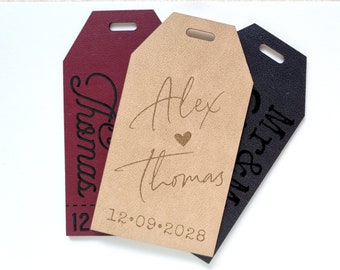 Personalized Wedding Leather Luggage Tags - Gift for the Newlywed Couple, Personalized Souvenir for Travel