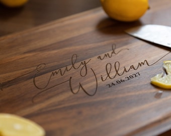 Personalized Walnut Wood Cutting Boards Wedding Anniversary Gift Engraved Cheese Tray Charcuterie Board