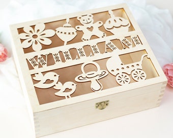 Boite A Souvenirs En Bois Etsy