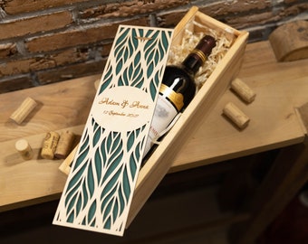 GIFT for DAD - wooden wine box, personalized wooden crate for a gift, birthday, anniversary wedding, wine box, Christmas