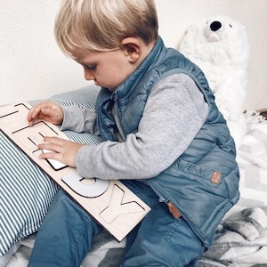 Puzzles en bois personnalisés pour un enfant, puzzles de nom, cadeau d&#39;anniversaire, jouet éducatif apprentissage précoce