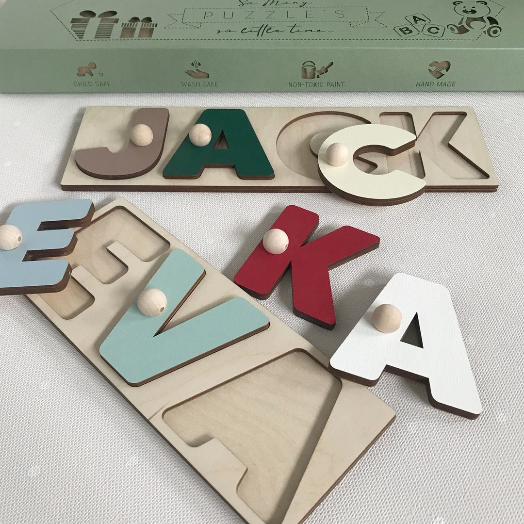 Personalized Wooden Name Puzzle With Pegs Baby Educational Toy ...