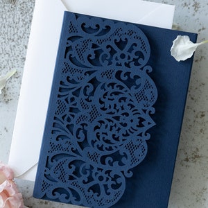 Couvertures découpées au laser Enveloppe Invitations de mariage découpées au laser DIY Cartes de mariage anniversaire baptême