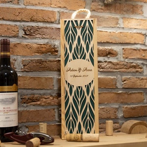 GIFT for DAD wooden wine box, personalized wooden crate for a gift, birthday, anniversary wedding, wine box, Christmas image 6