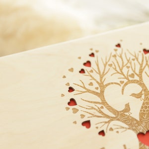 Boîte en bois personnalisée avec gravure arbre enveloppe boîte cadeau de mariage baptême image 2