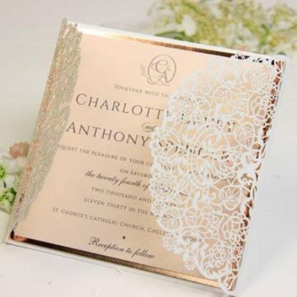 Mariage DIY Invitations Carré Gatefold Élégant Invitations En Etsy