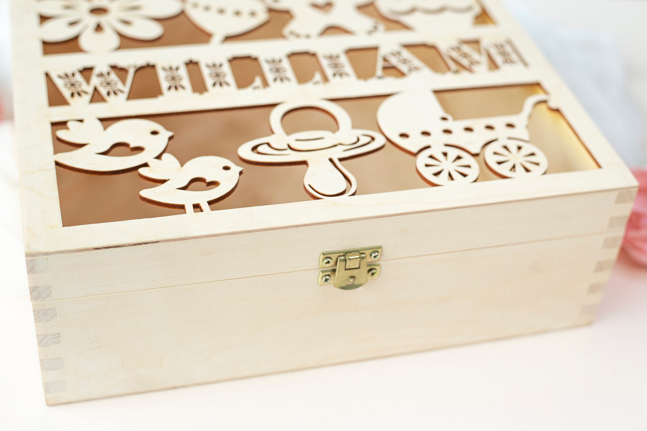 Personalised children's wooden souvenir box lasercut Etsy