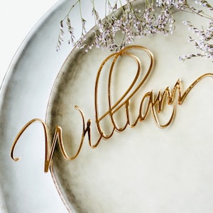 Marque Places, Noms de Lieux de Mariage en Plexiglas Miroir Doré Acrylique Personnalisé - Décoration de Mariage de Luxe