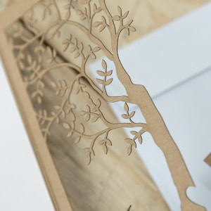 DIY Rustic Wedding Invitations with Eco Laser Cut Tree for Baptism image 9