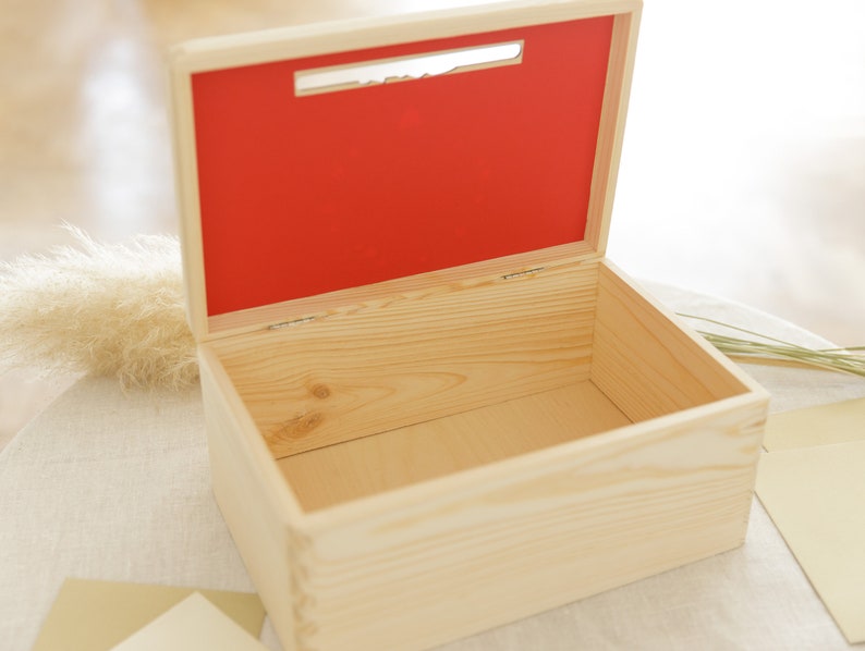 Boîte en bois personnalisée avec gravure arbre enveloppe boîte cadeau de mariage baptême image 5