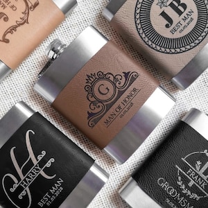 Personalized Groomsmen Flasks, Wedding Flasks with Personalized Engraving Monogram, Gift for Fathers of the Bride