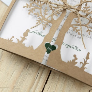 DIY Rustic Wedding Invitations with Eco Laser Cut Tree for Baptism image 5