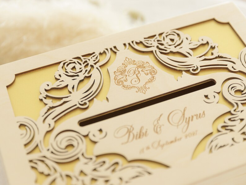 Personalized Wooden Envelope Box With Engraving Wedding Gift Etsy