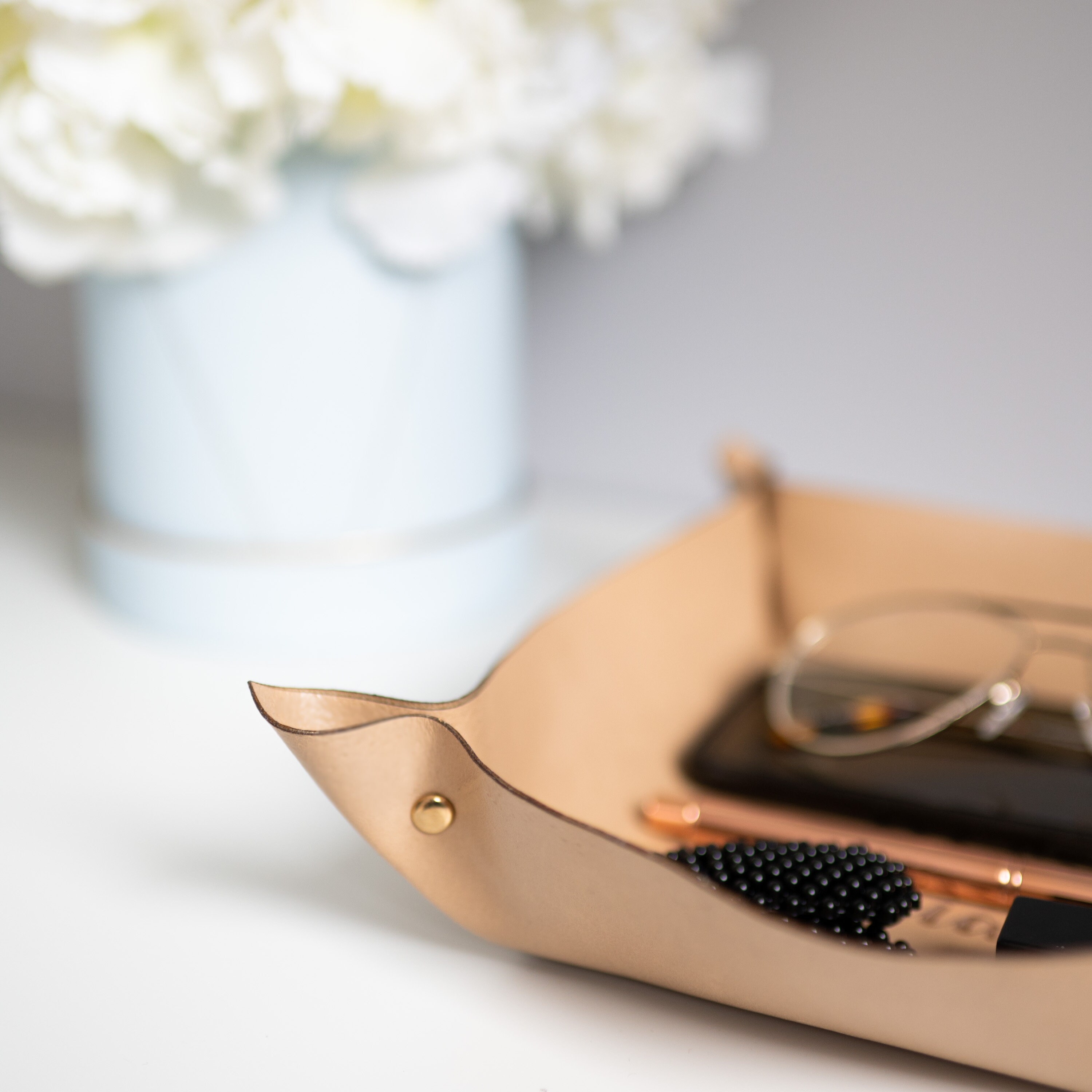 Le Vide-Poches - Plateau Valet en Cuir Idée Cadeau de Mariage Pour Couple