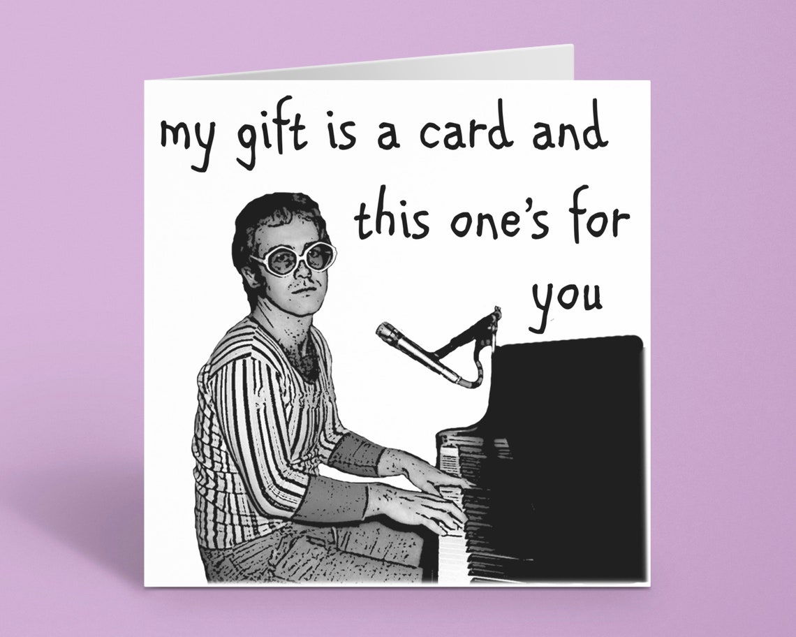 Elton John Birthday Card Elton John Fan Gift Idea Social | Etsy