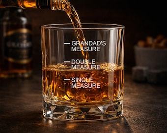Father's Day Gift For Grandad - Personalised Grandad Engraved Glass - Grandad Birthday Presents - Custom Whiskey Glass