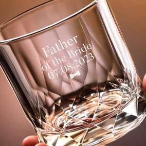 Personalised Wedding Father Of The Groom Whiskey Glass - Dad Wedding - Parents Wedding Day Favours