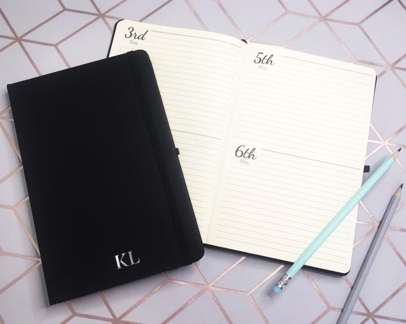 Example Journal With Initals 2026 Diary Personalised Initials Black - Christmas Gift for Him or Her ...